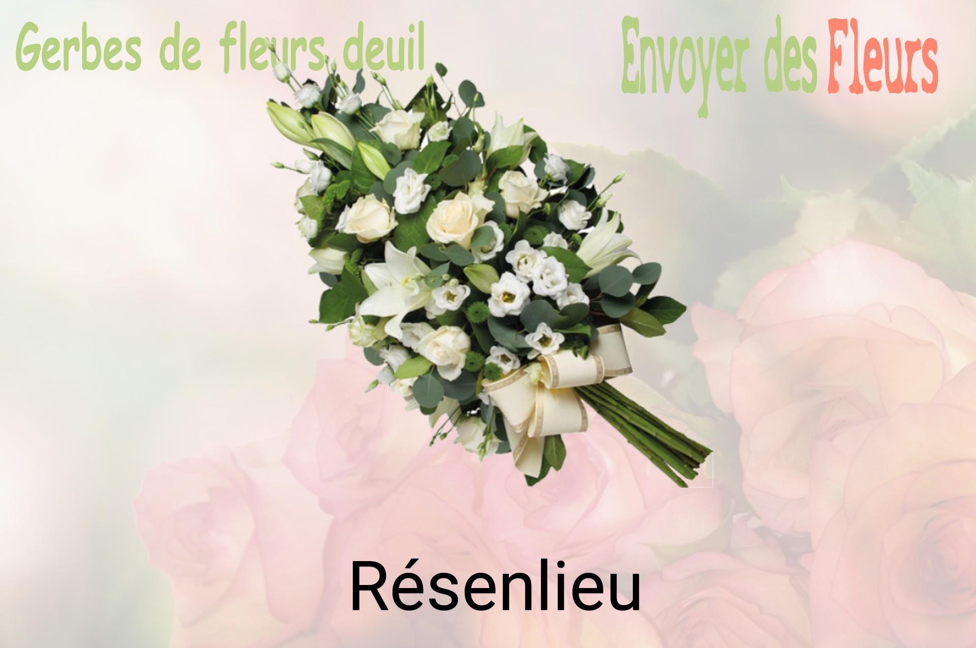 Gerbe de fleurs de deuil livrée à Résenlieu